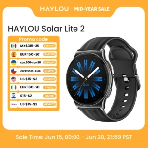 HAYLOU Solar Lite 2 Smartwatch 1.43'' AMOLED Display 24h Health Monitoring 150+ Sports Modes Voice Calling Smart Watch 1ATM