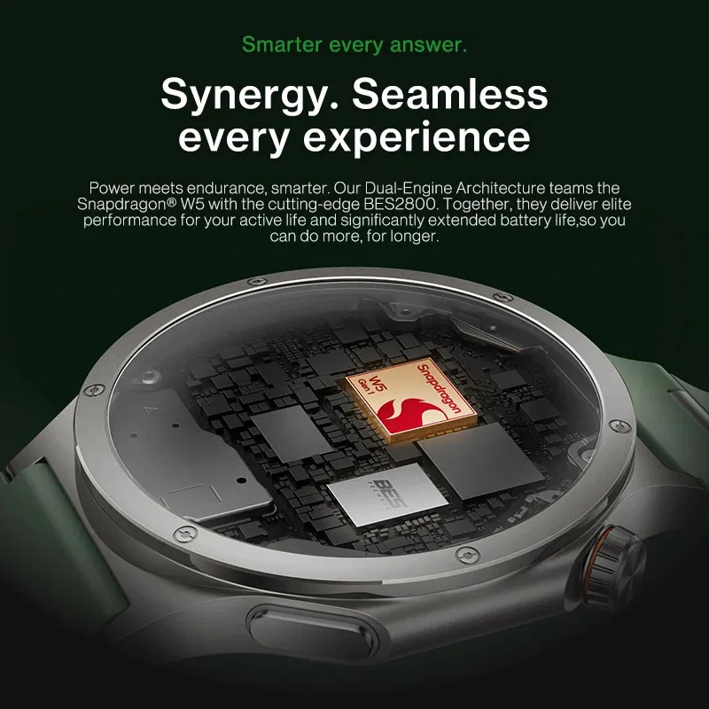 OnePlus Watch 4 Smart Watch Global Version Snapdragon W5 Processor 1.50'' AMOLED Display Up to 16 Days of Battery Life Wear OS - Image 2