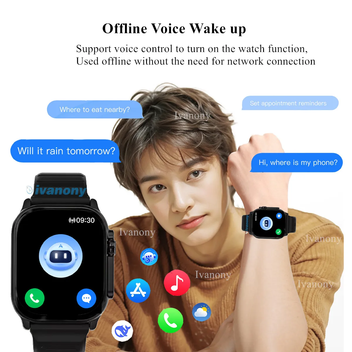 Original HK11 ULTRA3 Smart Watch Support TWS Earphone Connect Network Share Connection AI Robots Receive Call AMOLED Smartwatch - Image 11