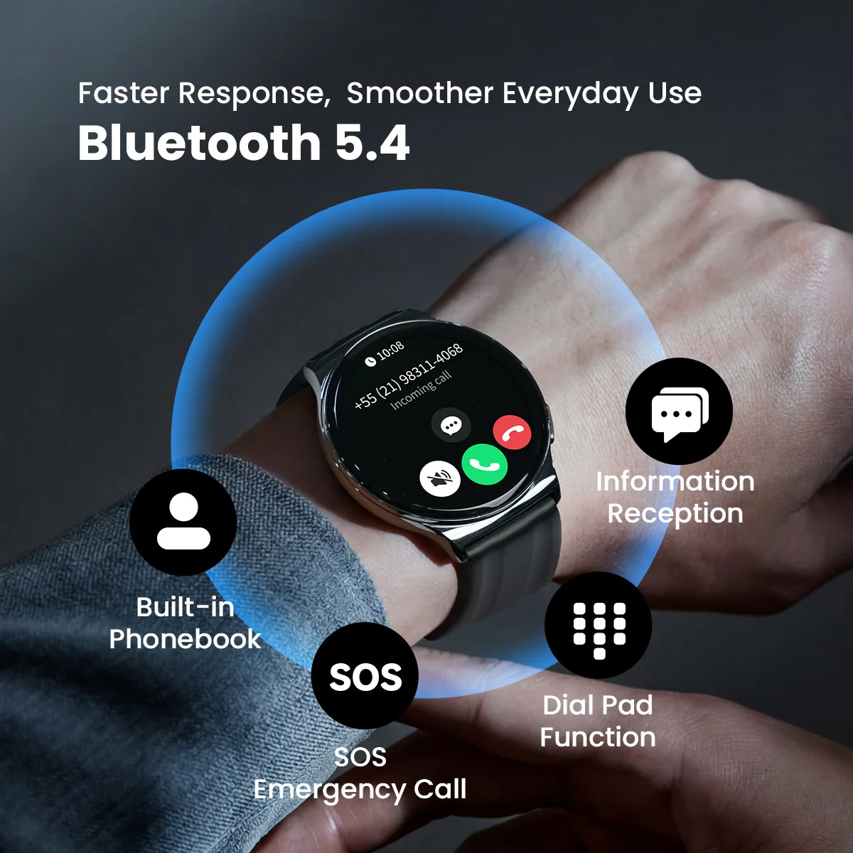 HAYLOU Solar Lite 2 Smartwatch 1.43” AMOLED Display 24h Health Monitoring 150+ Sports Modes Voice Calling Smart Watch 1ATM - Image 4