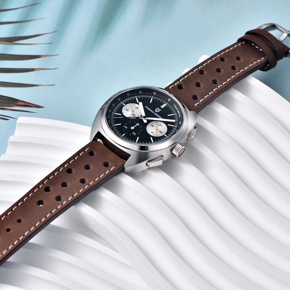 PAGANI DESIGN 2026 Retro Luxury Men's Quartz Watches Sports Chronograph VK63 Watch For Men AR Sapphire Waterproof Leather Clock - Image 6