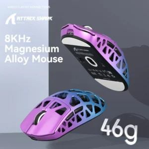ATTACK SHARK R3 Gaming Mouse Magnesium Alloy Honeycomb,Ultra-Lightweight 8K Hz, PAW3395 Sensor, 26000 DPI, Ergonomic Shel