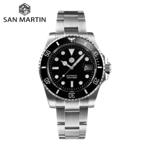 San Martin Watch New Upgraded Sub Men PT5000 ST2130 Automatic Diving Watches with Ceramic Bezel 200m Waterproof Sapphire SN0017G