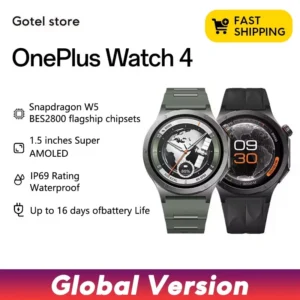 OnePlus Watch 4 Smart Watch Global Version Snapdragon W5 Processor 1.50'' AMOLED Display Up to 16 Days of Battery Life Wear OS