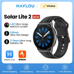 HAYLOU Solar Lite 2 Smartwatch 1.43” AMOLED Display 24h Health Monitoring 150+ Sports Modes Voice Calling Smart Watch 1ATM