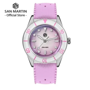 San Martin 2026 32.5mm Women’s Wristwatch Elegant Luxury Quartz Watch Ladies Fashion Guilloche MOP Dial Sapphire WR200m SN0151