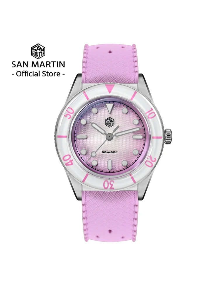 San Martin 2026 32.5mm Women’s Wristwatch Elegant Luxury Quartz Watch Ladies Fashion Guilloche MOP Dial Sapphire WR200m SN0151