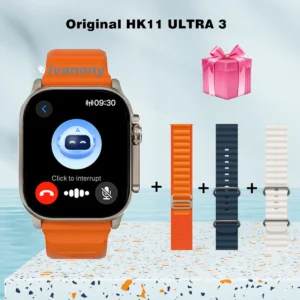 Original HK11 ULTRA3 Smart Watch Support TWS Earphone Connect Network Share Connection AI Robots Receive Call AMOLED Smartwatch