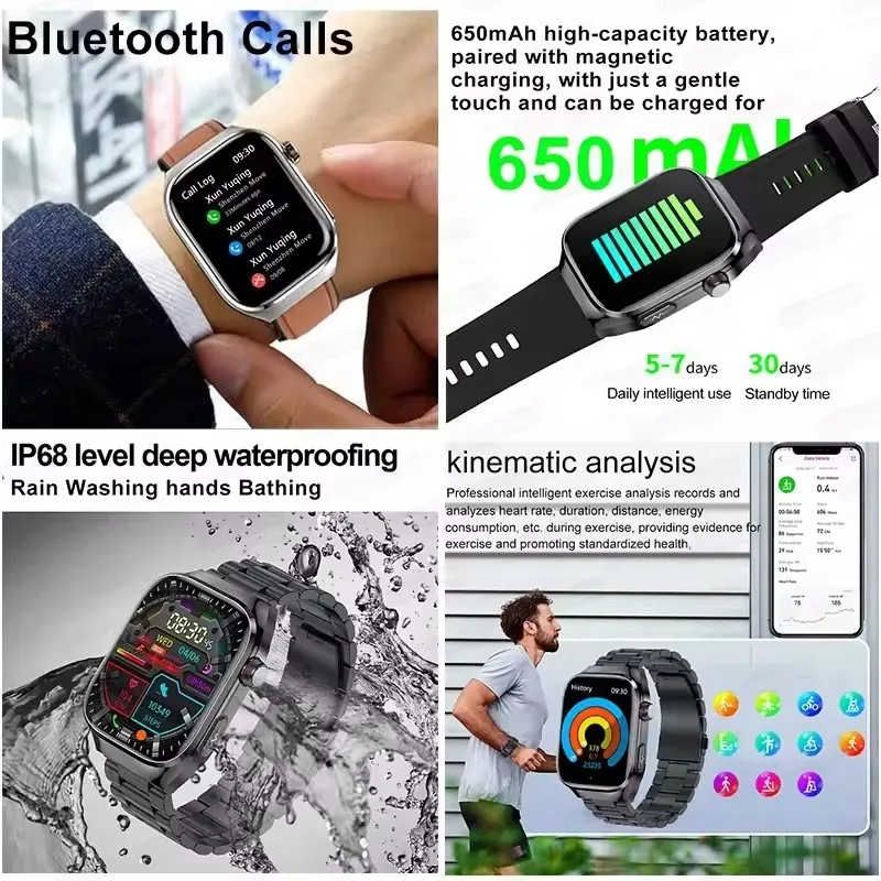 2025New Micro Physical Examination Smart Watch For Men Uric Acid Body Fat Five Organ Health Watches Bluetooth Call SmartBracelet - Image 17
