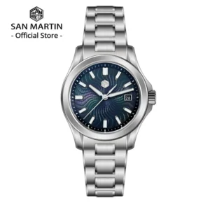 San Martin Official 39mm Guilloche MOP Dial Gada Watch Miyota 9015 Luxury Men’s Automatic Mechanical Watches 10 ATM reloj SN0150