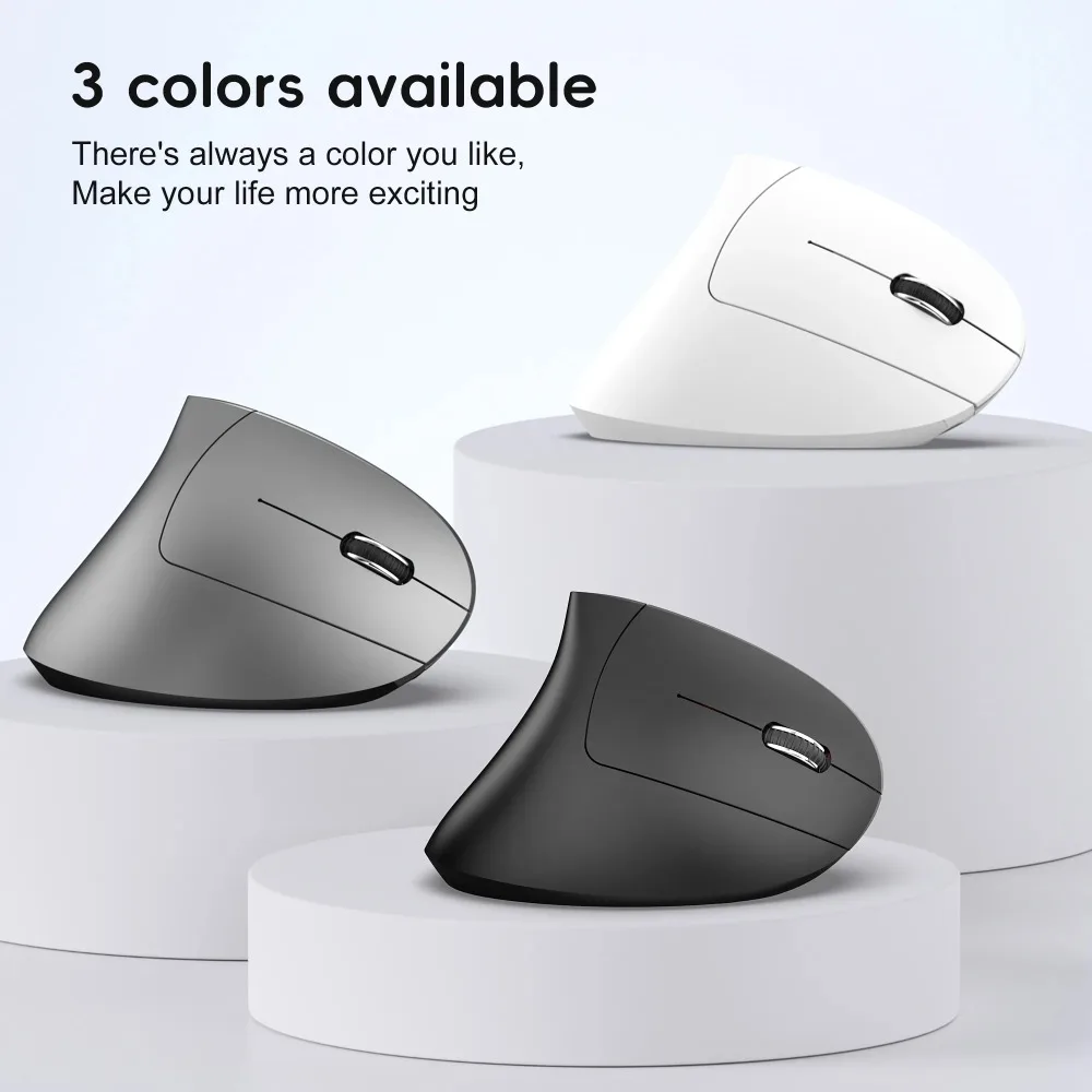 New Dual Mode Wireless Vertical Mouse Bluetooth 5.1 Silent Ergonomic 6 Buttons Type‑C 2400DPI Anti‑Mouse Hand for Office Laptop - Image 10