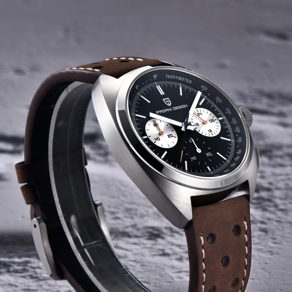 PAGANI DESIGN 2026 Retro Luxury Men's Quartz Watches Sports Chronograph VK63 Watch For Men AR Sapphire Waterproof Leather Clock - Image 4