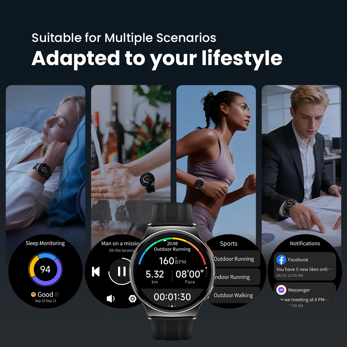HAYLOU Solar Lite 2 Smartwatch 1.43” AMOLED Display 24h Health Monitoring 150+ Sports Modes Voice Calling Smart Watch 1ATM - Image 5