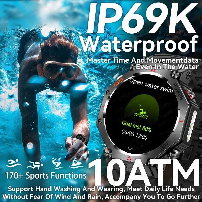 T-Rex 3 Ultra Military Grade GPS Smart Watch 10ATM Waterproof Compass Altimeter Barometric AMOLED Men HD Call Sports Smartwatch - Image 2