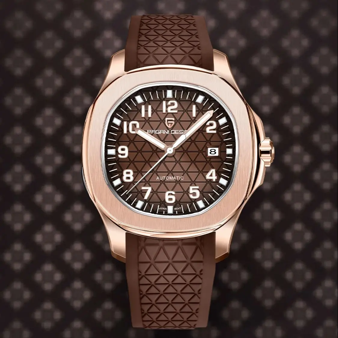 PAGANI DESIGN 2026 New Men's Watches Rose Gold Top Luxury Automatic Watch For Men Barrel dial Steel Mechanical Wristwatch Men