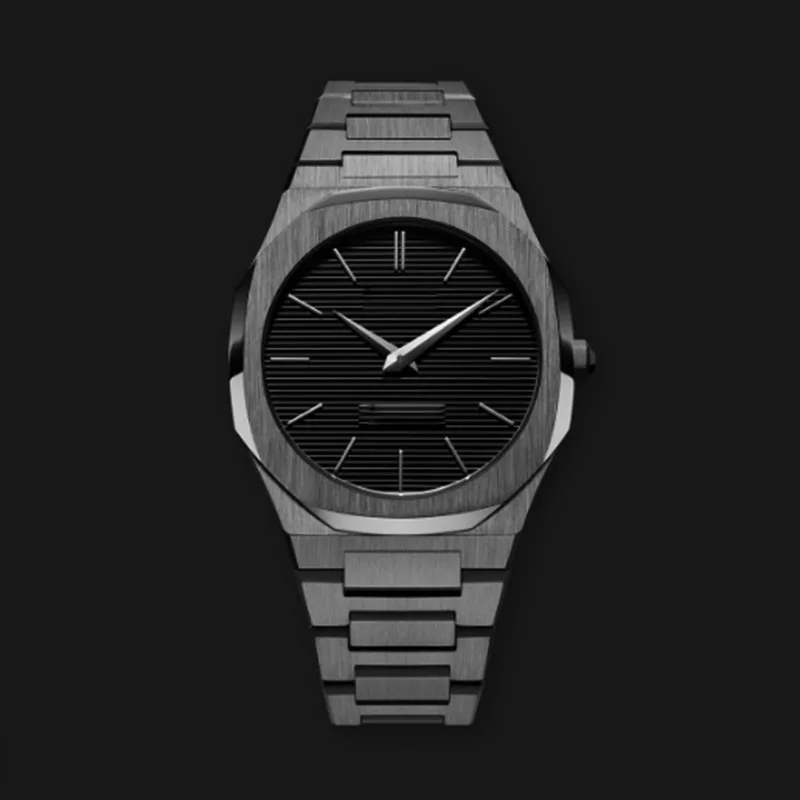 Untra Thin All Stainless Steel Sun Pattern Japan Movement Waterproof Men Quartz Watch With Original Logo - Image 8