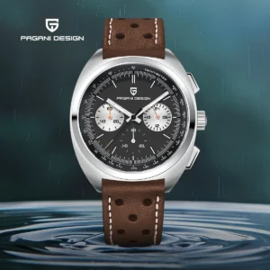 PAGANI DESIGN 2026 Retro Luxury Men's Quartz Watches Sports Chronograph VK63 Watch For Men AR Sapphire Waterproof Leather Clock