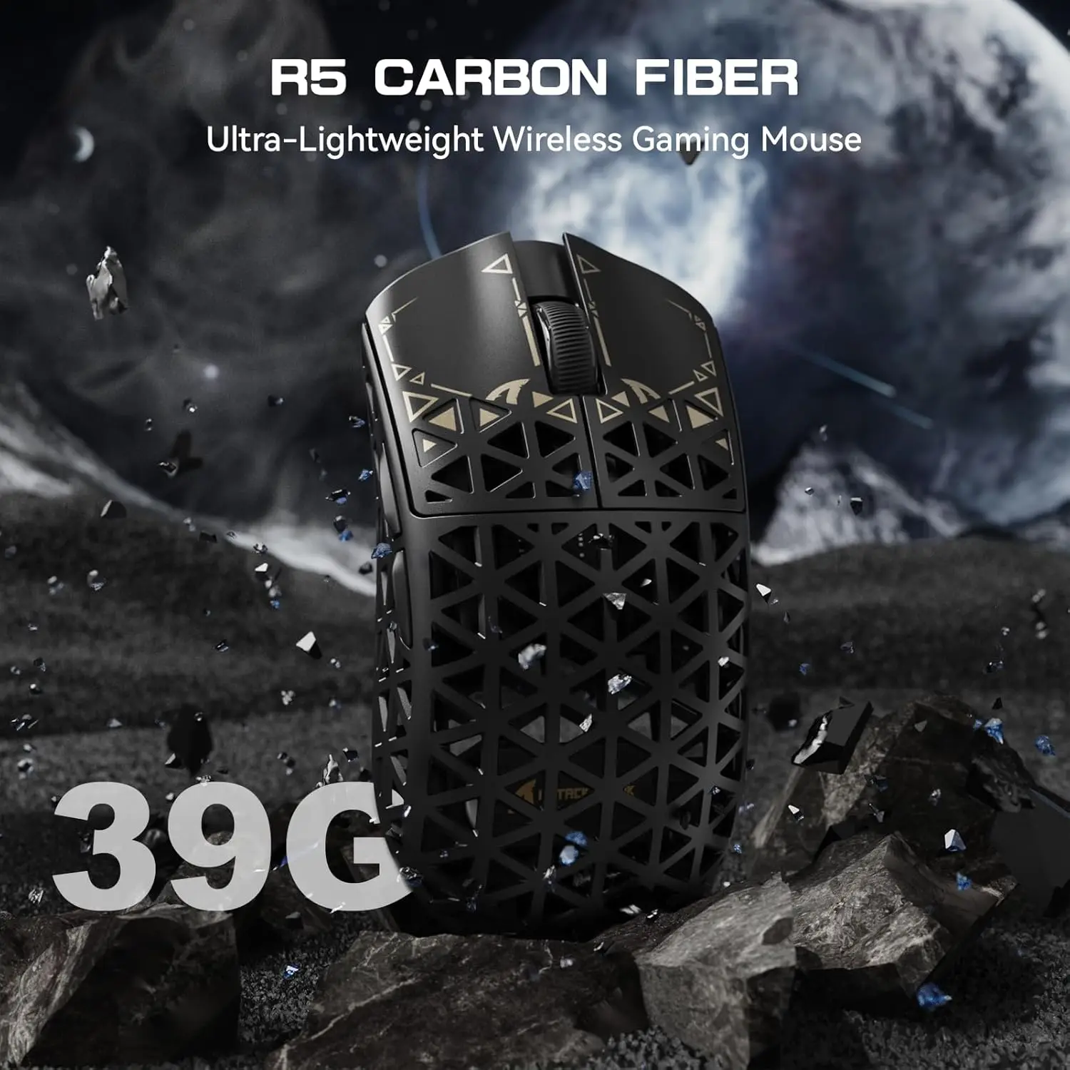 ATTACK SHARK R5 Ultra 39g Carbon Fiber 8000Hz Wireless Gaming Mouse, 42000DPI, PAW3950MAX Sensor, Nordic 52840 Chip, Tri-Mode - Image 3