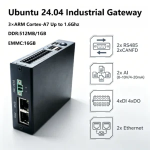 TM-CP2B-P Embedded High Performance Industrial Gateway Ubuntu24.04 Open Source ARM 3 Core 1.6GHz DIN Rail Mount Industrial